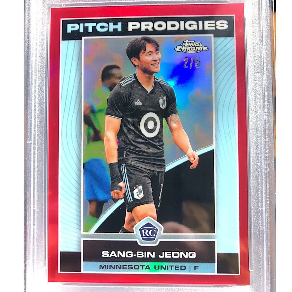 2023 Topps Chrome MLS Red Refractor #180 Sang-bin Jeong MNUFC /5 PSA 9 Mint Pop1